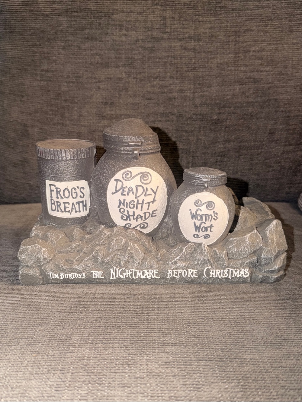 Disney The Nightmare Before Christmas Gray Potion Jar Trio Decorative Set